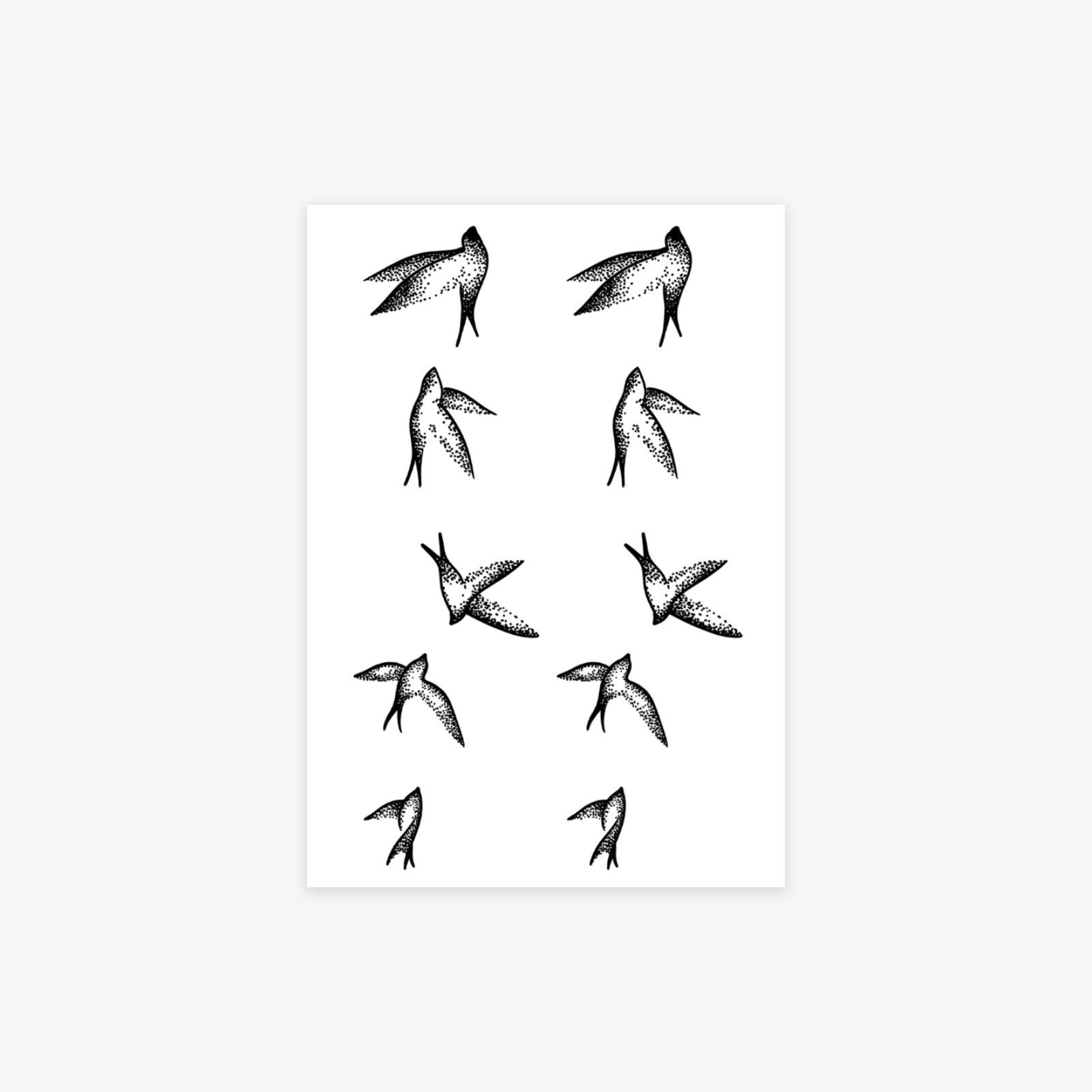 

Herbal Swallow Tattoo Sticker Semi-Permanent Tattoo Sticker For Men And Women Waterproof And Long-Lasting Non-Reflective 7*10