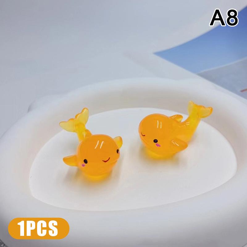 Luminous Little Whale Marine Animal Ornament Mini Pendant Fish Tank Decoration Landscape Craft Desktop Decoration
