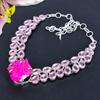 Pink Crystal Druzy, Kunzite 925 Sterling Silver Jewelry Necklace 18" KG-1840