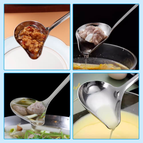 RICISUNG Stainless Steel Horizontal Ladle, 22cm Long, Hygienic, Durable, Easy To Clean, Dishwasher Safe, Rust Resistant, Cookware