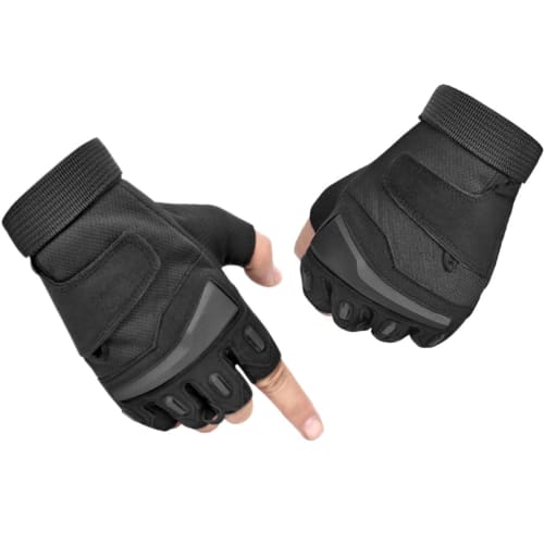 Half-finger Tactical Gloves, Fingerless, Double Adjuster, Half-finger, Knuckle Guards, for Cycling, Outdoor Activities, Army, and Airsoft, Type: BES-H
