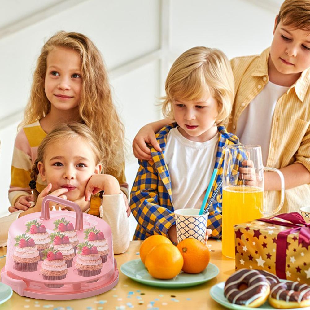 8 Inch Cake Carrier with Lid and Handle Cake Stand Round Cake Container Pie Carrier for Any 6-8 Inch Cake Storing