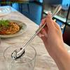 1 Pc Stainless Steel Round Spoon Net Red Golden Dinner Long Handle Stirring Dessert Spoons For Kitchen Accessories Gadgets