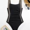 New Push Up Swimwear Women One Piece Bikini Set Swimsuit Female Patchwork Bathing Suits Summer Beachwear
