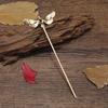 Retro Glazed Elf Hairpin: European & American Fashion Copper Design Updo Hair Clip