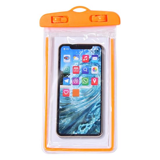 

Waterproof Phone Pouch with Detachable Lanyard Transparent Floating Cell Phone Dry помаранчевий