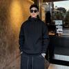 2026 Men's High Neck Loose Fit Solid Color Hoodie