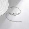 Zircon Double Heart Charm Bracelet Fashionable Party Accessories Jewelry for Sensitive Skin Versatile Women Accessory