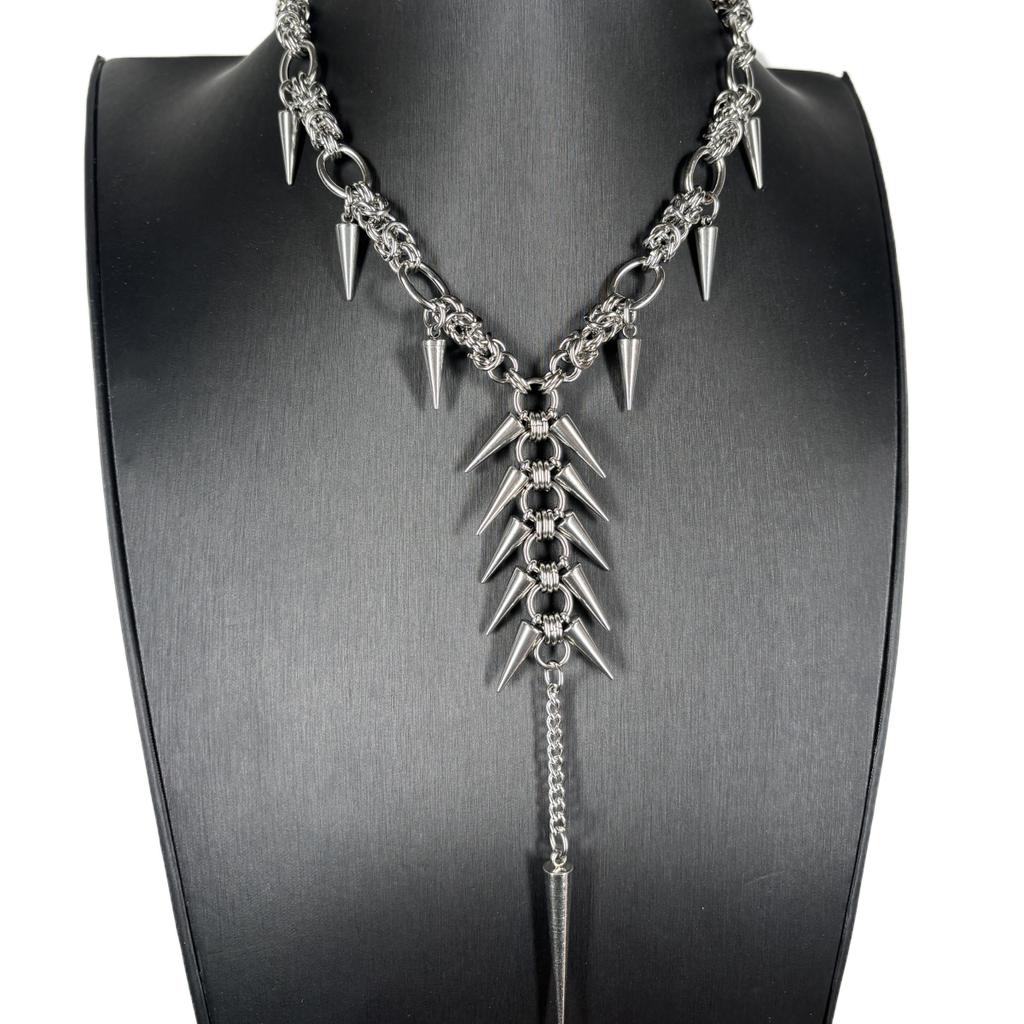 Punk Grunge Rock Rivet Long Pendant Chain Cool Fashion Handmade Geometric Necklace Goth Charm Jewelry Hip Hop Accessories