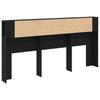 Headboard Cabinet Black Oak Effect 200 x 18.5 x 102.5 cm