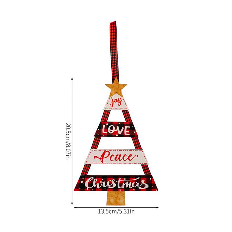 Wooden Sign Christmas Sign Wall Hanging Christmas Tree Wall Art Colourful Wall Decoration Christmas Tree Decoration