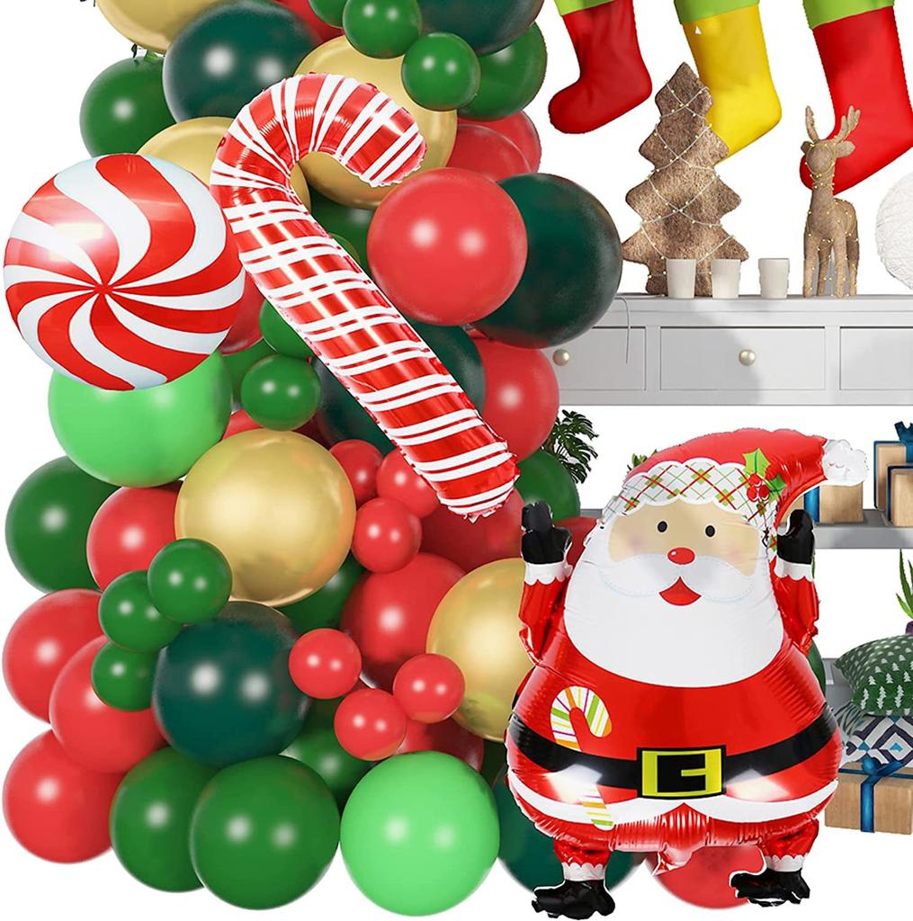 150 stücke Weihnachten Ballon Bogen Grün Gold Rot Box Candy Ballons Girlande Kegel Explosion Stern Folien Ballons Weihnachten Dekoration Party