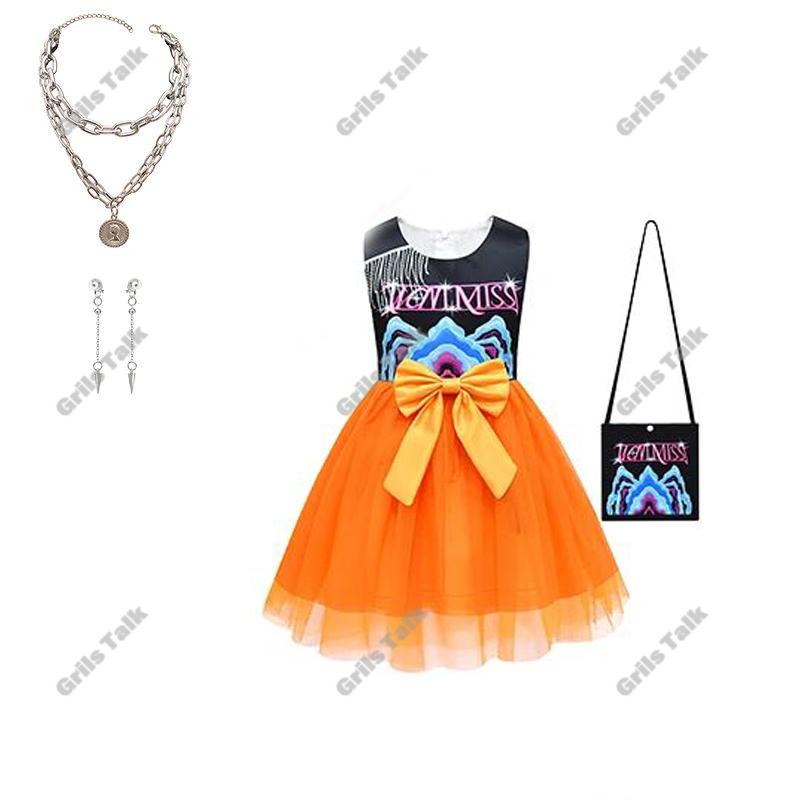Fashion Pop Girls Dress Summer Children's Cosplay Costume Demon Masquerade Halloween Party Set Carnival Costumes 3-10 Years