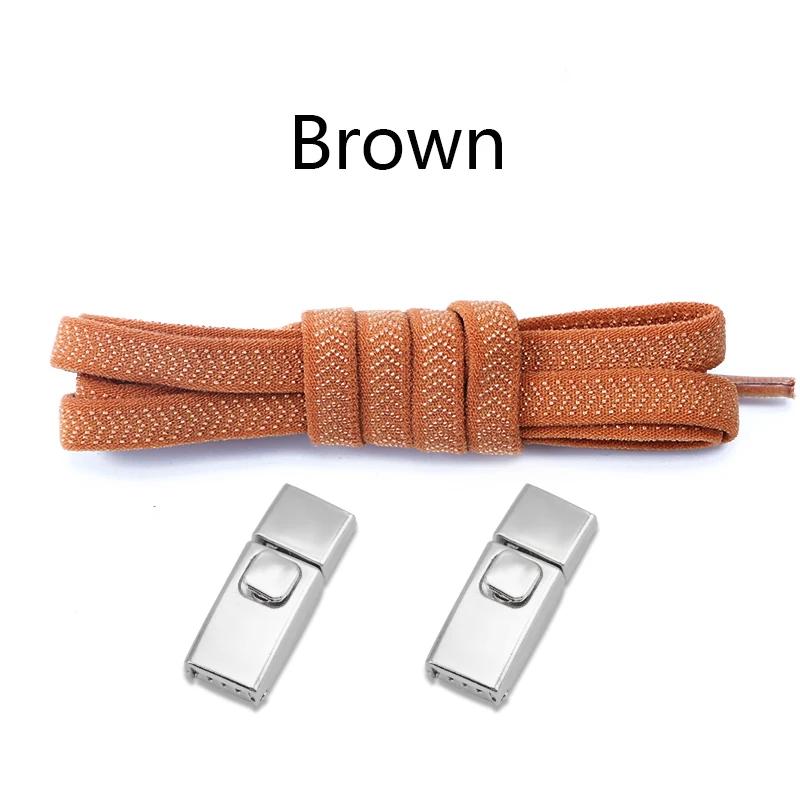 1Pair 8MM Flat Tennis No Tie Shoelace Press Lock Shoelaces Without Ties Elastic Laces Sneakers Adult Kids for Shoes Accessories