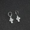 European & American Style Zircon Cross Dangle Earrings - Fashionable New Design