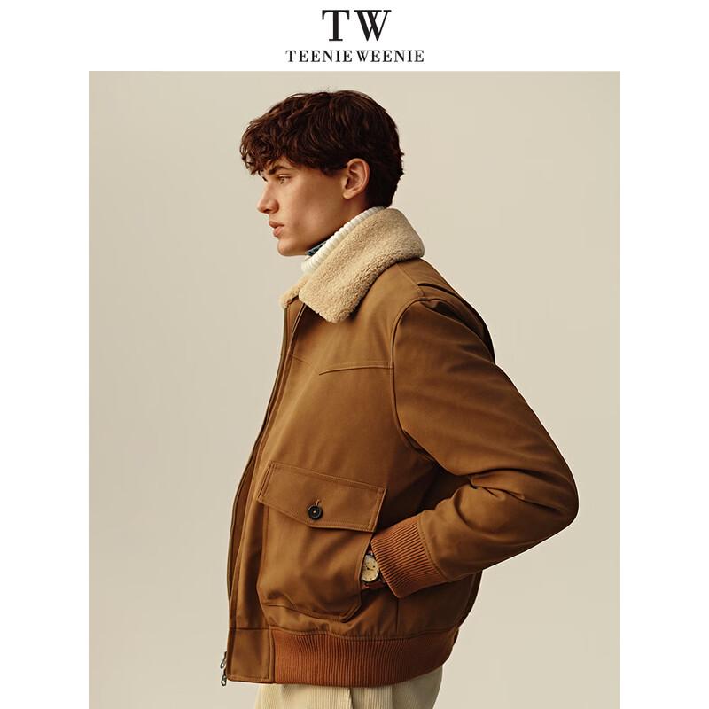 Teenie Weenie Men's Faux Shearling Collar Retro Jacket