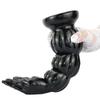 Black PVC Anal Masturbator Set Butt Plug Anal Beads Dildo for Men Women