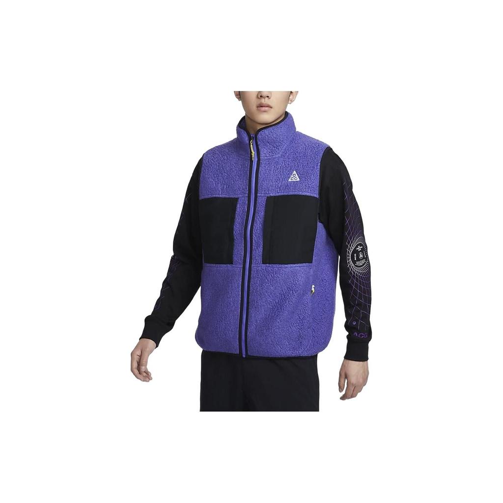 Nike Arctic Wolf Contrast Stand Collar Zip Casual Fleece Vest Men Tops Persian-Purple FN2449-510