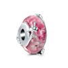 925 Sterling Silver Airplane Blue Murano Glass Pink Flower Diy Fine Beads Fit Original Charm Bracelet Women Jewelry F001
