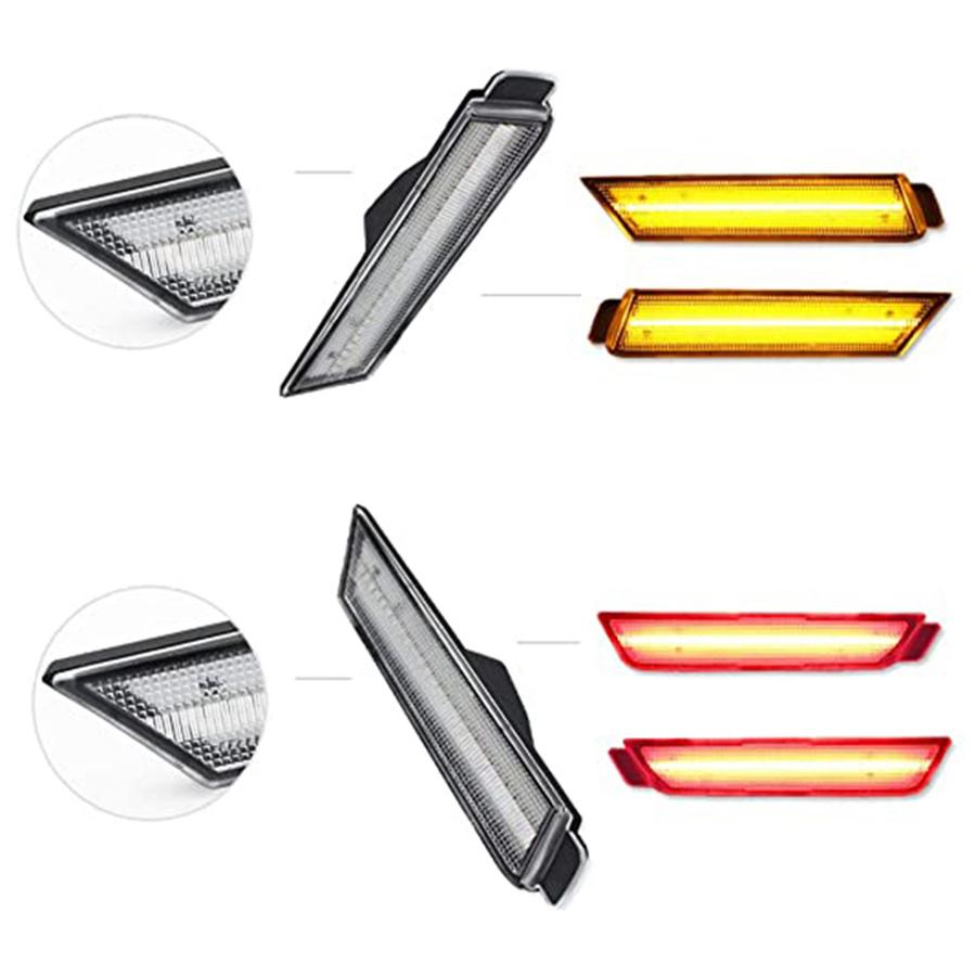 For 2010-2015 Chevy Camaro Signal Light Smoked LED Side Marker Front & Rear