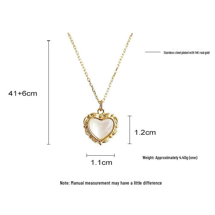 Heart Series 18K Gold-Plated Titanium Steel Necklace - Elegant, Colorfast, Simple & Chic Clavicle Chain