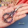 Peach Blossom Retro Pointed Tip Stainless Steel Scissors for Embroidery, Yarn, Paper - Ideal for Home, Office, and Crafts.