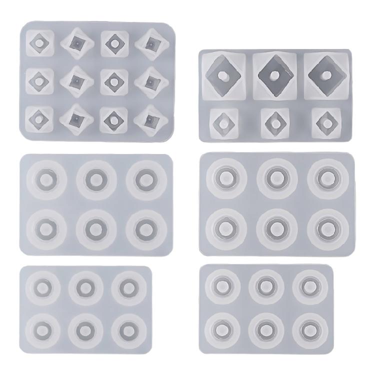 Resin Beads Molds with Hole Silicone Resin Epoxy Molds for Cabochon Gemstone