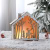 Christmas LED Light Wooden House Luminous Cabin Merry Christmas Decorations For Home DIY Xmas Tree Ornaments Kids Gifts New