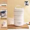GOWKE 3-Layer White Insulated Lunch Box (Large Capacity)