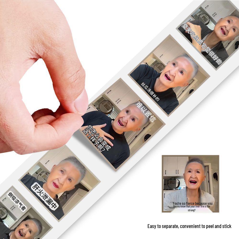 Liver Calm Loofah Funny Sticker - Cool Old Lady Emoji Design