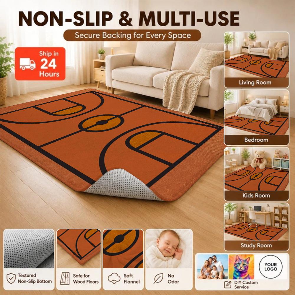 Basketball Court Patterned Rug Soundproof Noisereducing Carpet For Study Reading Area Home Party Decor Halloween Gift