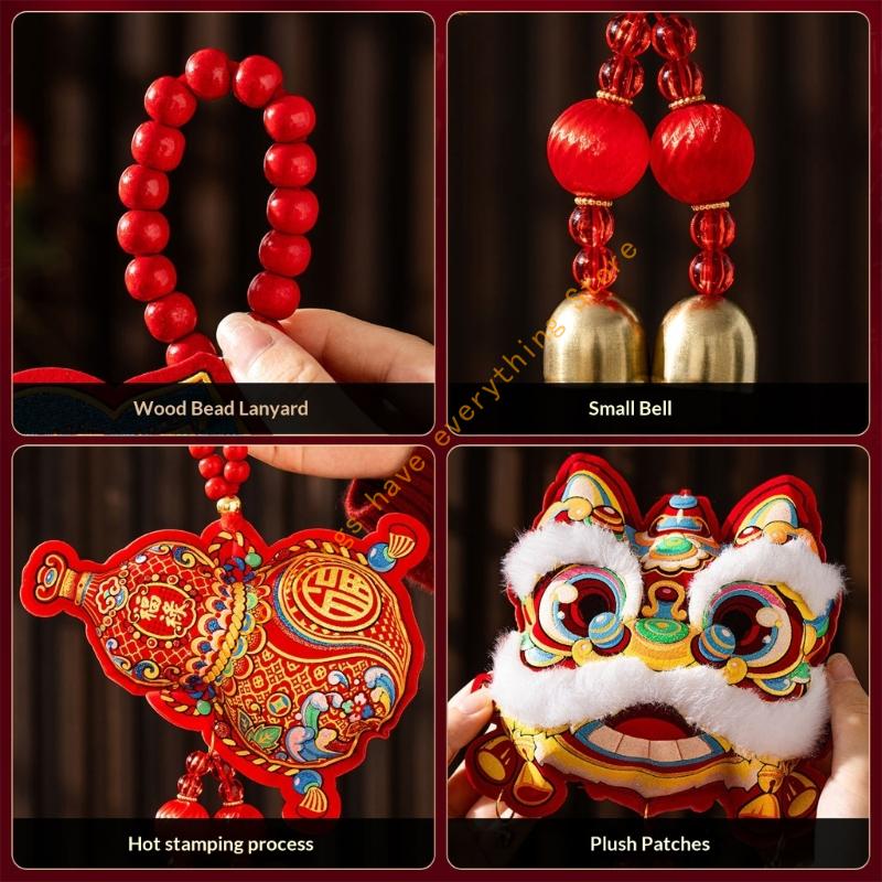 2pcs Chinese New Year Celebratory Hanging Ornament Velvety Cotton for Festival Homes Decoration Simple Installation 55KF