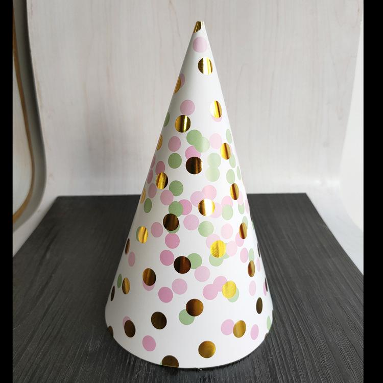 Children'S Birthday Party Decoration Wavy Bronzing Paper Hat Children'S Birthday Hat Party Hat Customization