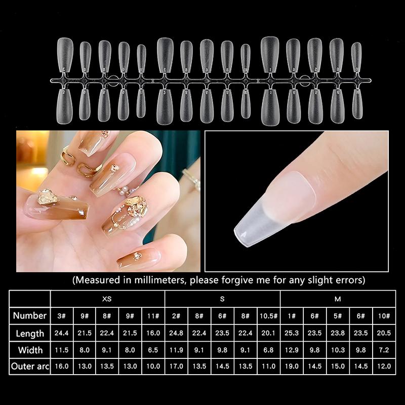 24Pcs Traceless Matte Fake Nails No Polishing Press On False Nails Long Short Design High Matt Soft Gel Nail Tips For Extension
