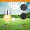 Waterproof Outdoor Hanging Cracked Glass Solar LED Decorative Ball White Light Yard Tree Solar Powered Globe Light Lantern Light