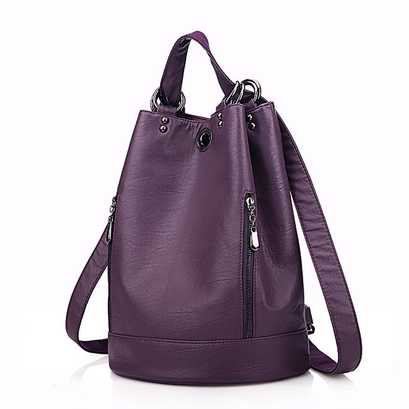 Korean Style Women's Soft Leather Backpack - Large Capacity, Versatile, for Autumn/Winter.