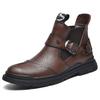 Fashion British Style Men's Workwear Shoes Retro Brown Handsome Men's Motorcycle Boots Business Versatile Formal High Top Shoes