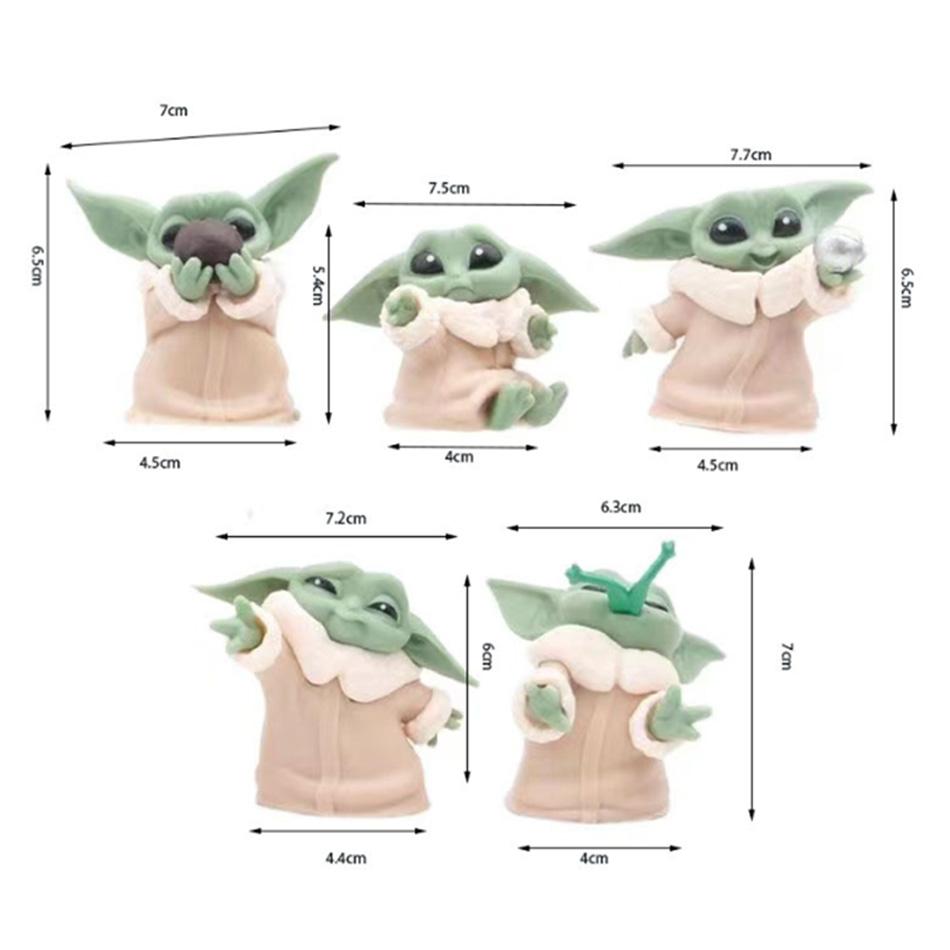 6 uds Toy Master Baby Yoda Darth PVC figura de acción colección de figuras de Anime muñeca Mini juguete modelo para re
