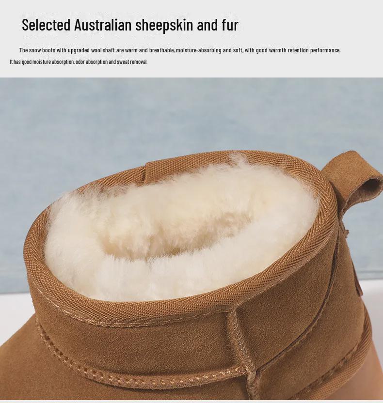 2024 Jesień/Zima Damskie Śniegowce na Wysokim Obcasie - Skóra Naturalna, Grube, Ciepłe, Design Podkowy