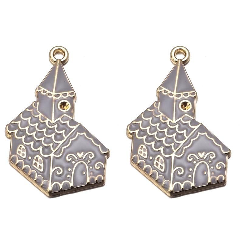 6Pcs Alloy Drop Oil Necklace Pendant Mushroom Tree Flower Shaped Charm Pendant For DIY Exquisite Earrings Accessories Wholesale