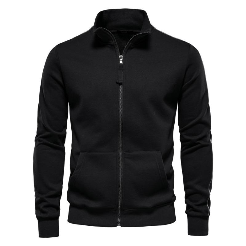 Men’s Stand Collar Zip Colorblock Sports Hoodie