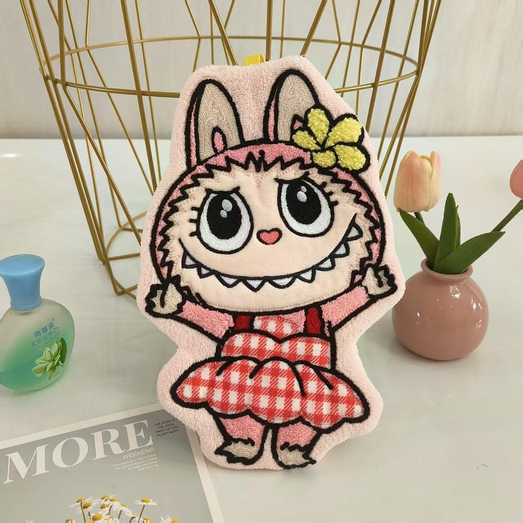 New Cartoon Coral Fleece Rag Cloth Hand Towel Hanging Kitchen Bathroom Thickened Soft Absorbent Quick Drying Hand Towel