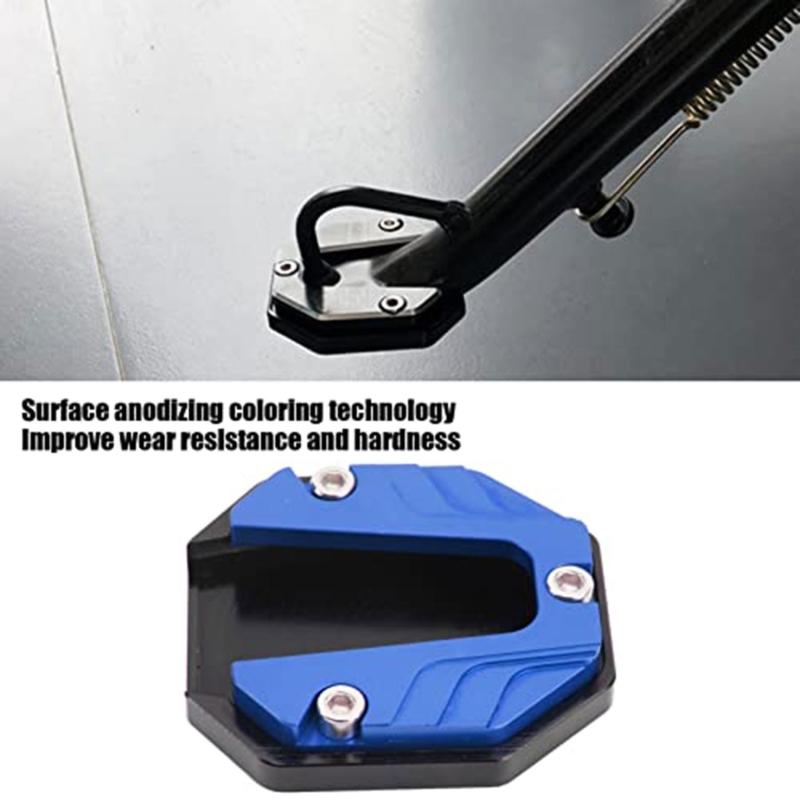 Bike Side Stand Pad for Outdoor Parking, Aluminum Support Plate with Textured Center for Grass