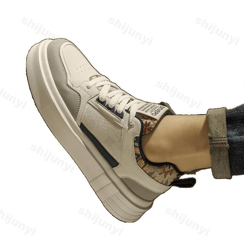 2026 new casual sports shoes men's spring niche designed thick soled fashi trend comfortable height increasing chunky sneakers