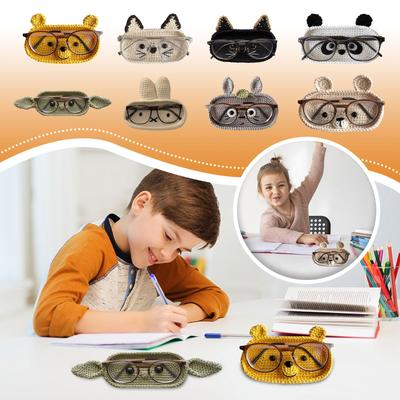 Początkujący Nowicjusz, Materiały Tkane Ręcznie, Oplątana Włóczka, Szydełko, Uroczy Kreskówkowy Obrazek, Uchwyt na Okulary, Prezent