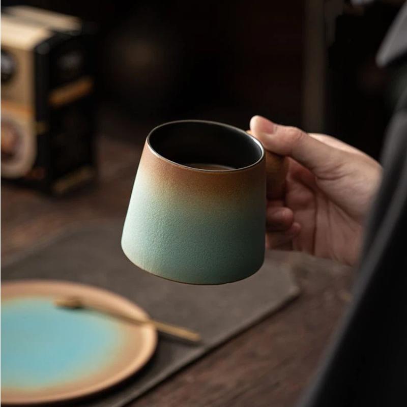 Japanese Style Vintage Ceramic Coffee Mug Set – Elegant Afternoon Tea Cups