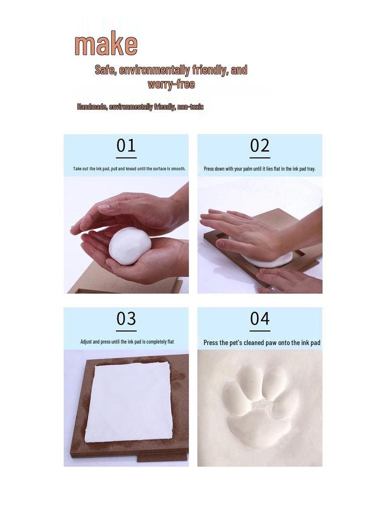 Pet Paw Print Ink Pad Frame for DIY Memorial Photos