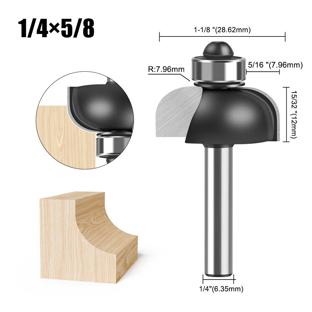Holzbearbeitung Anfaswerkzeug Nutfräser R-Winkelmesser 1/2 Griff 1/4 Griff Kantenfräser Linienanreißmesser Trimmmaschine Gravur