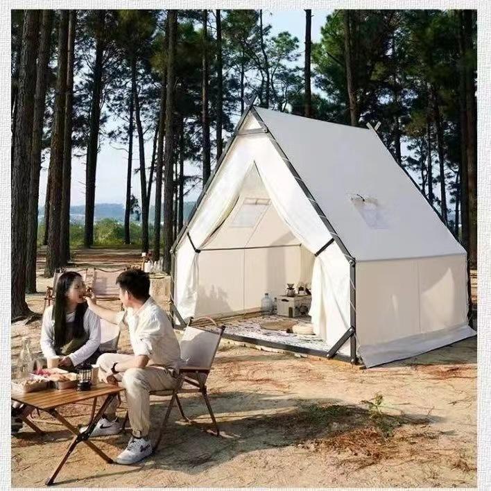 Triangle Log Cabin Style Dining Tent for Outdoor Camping and BBQ
