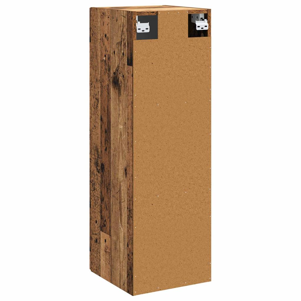 Wall Mounted Bathroom Cabinet Reclaimed Wood Look 33 X 34.5 X 60 Cm